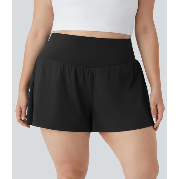 NWT Halara Super High Waisted 2-in-1 Yoga Plus Size Shorts 4''-Longer Length 3X - Picture 6 of 11